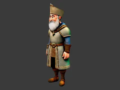 Old King Low-poly 3D model