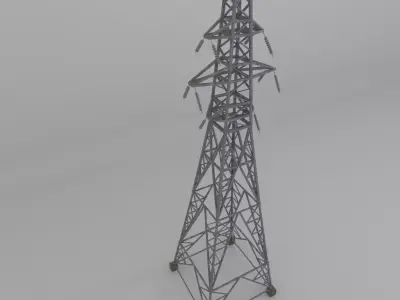 Column Power Lines Low-poly 3D model
