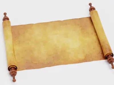Scroll V1 - Medieval Paper Roll Prop Low-poly 3D model