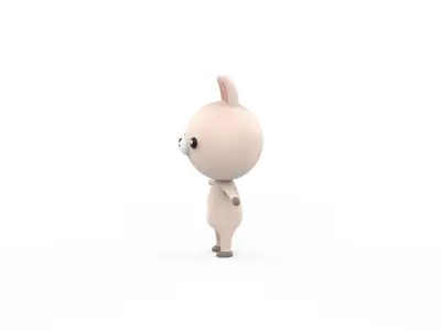 Stylized Character 001 Rabbit Low-poly 3D model