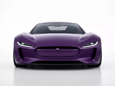 Futuristic Purple Electric Supercar 3D model