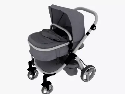 Baby Stroller Low-poly 3D model purchase