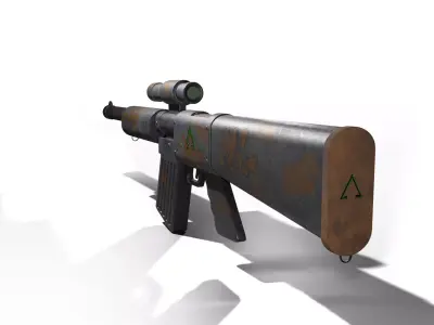 Semi-Automatic Gun Low-poly 3D model