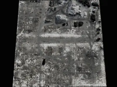 construction site concrete terrain storage area scan Low-poly 3D model