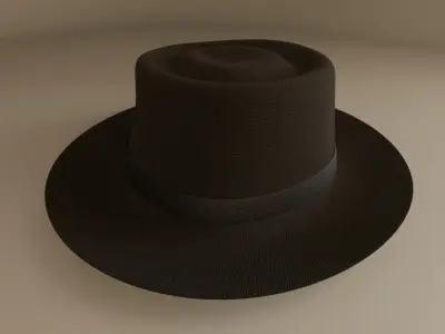 Old Fashioned Fedora Low-poly 3D model