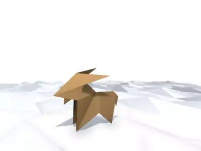 Origami Goat Low-poly 3D model