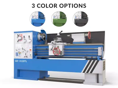 Turning lathe machine Low-poly 3D model