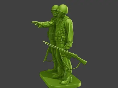 American soldiers ww2 laugh A15 3D print model