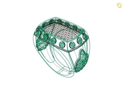 0146 - Antique Gents Ring 3D print model