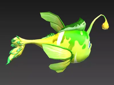 lantern fish Low-poly 3D model