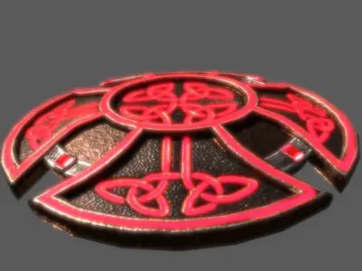 fantastic shield Low-poly 3D model