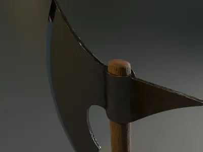 Axe Medieval low poly Low-poly 3D model