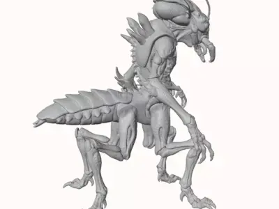Pale Hive Sentinel- Alien Insectoid Guardian Free 3D print model