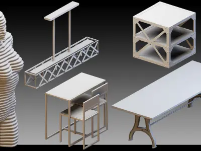 58 Interior Objects- Vol 03- High detail 3d models 3D model