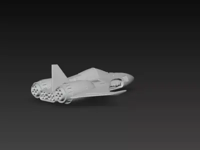 Sci-Fi Missile Strike Fighter Assault Aircraft STL 3D print model