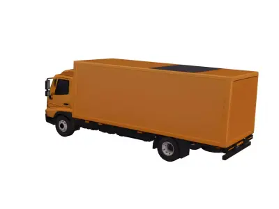 Low Poly Generic Box Truck Vehicle Model PBR Texture Low-poly 3D model