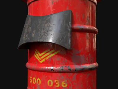 Letter Box Red Low-poly 3D model