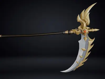 Futuristic Scythe Low-poly 3D model 3