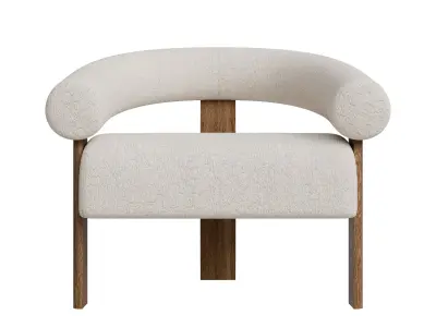 Curved Back Wishbone Chair Low-poly 3D model
