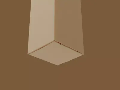 Low Poly Cardboard Box Tall Packaging 3D model