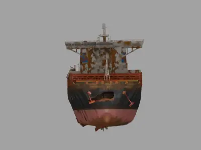 rusty container ship 3D model