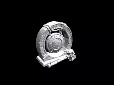 Low Poly Stylized Infernal Ritual Gong Low-poly 3D model