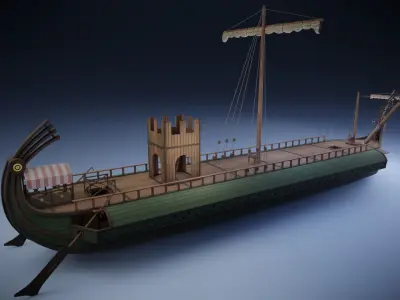 Roman Trireme Low-poly 3D model