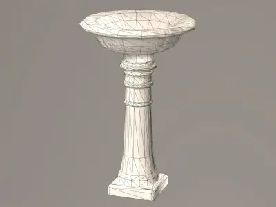 Ancient Garden Concrete Fountain old water Low-poly 3D model