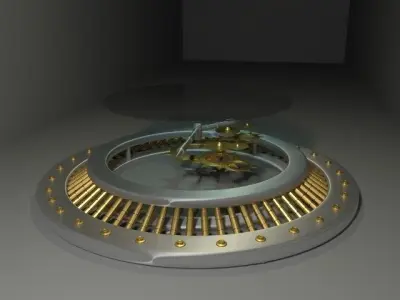 Super circular clock on table Free 3D model