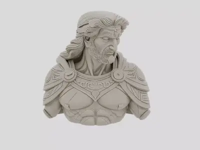 Fantasy Stone Statue of Forgotten Hero for 3D print 3D model