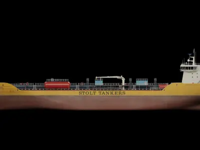 Chemical Tanker Low-poly 3D model