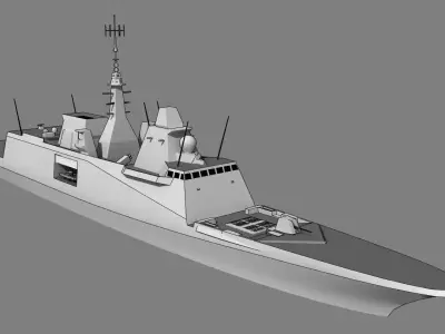 FFG Aquitaine FREMM class Low-poly 3D model