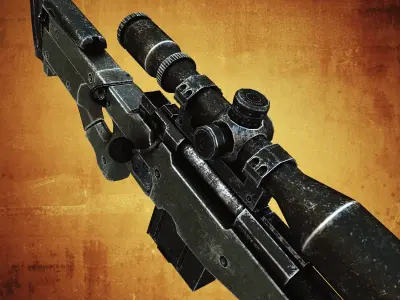 AWM Sniper rifle Low-poly 3D model order
