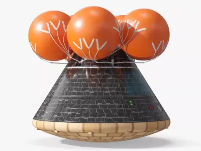 NASA Orion Crew Capsule with Parachutes 3D model