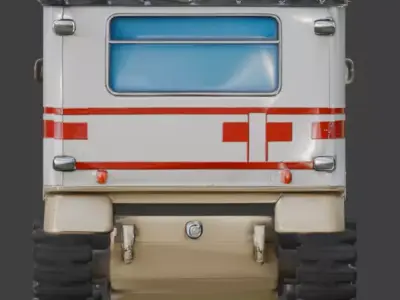 Realistic Sci-Fi Half-Track Medical Van Low-poly 3D model