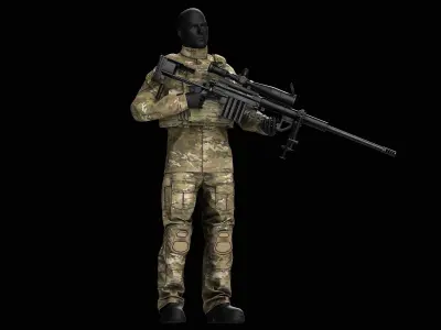 Crye Precision G3 Combat Pants and Field Shirt Low-poly 3D model