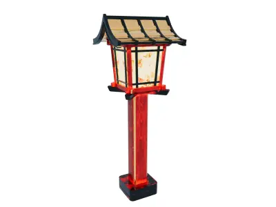 Japan Wooden Lamp 3D model