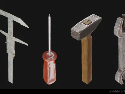 3D toolbox low-poly game-ready prop Low-poly 3D model