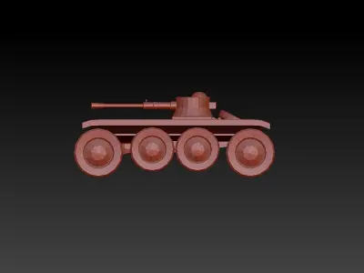 Tank game-ready Low-poly 3D model