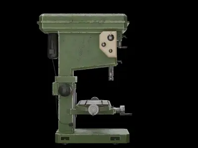 technical industrial machine Low-poly 3D model