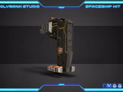 PolyBank Spaceship N01 Low-poly 3D model