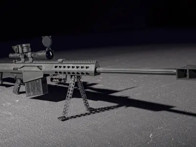 Barrett M82 Low-poly 3D model