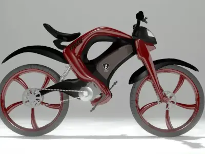 Ebike ultralight prototype Low-poly 3D model