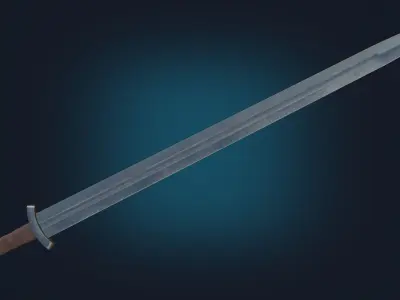 Medieval Realistic Viking Sword Middle-poly Game ready 3D model