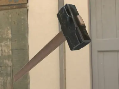 Sledgehammer PBR hammer Low-poly 3D model