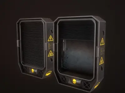 Sci Fi Weapon Rack Low-poly 3D model