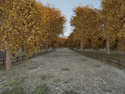 Autumn Village In The Mountains 3D model