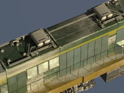 Train Locomotive Snow 3D model