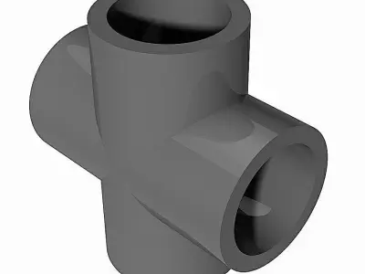 PVC Crosses - Socket Ends Free 3D model