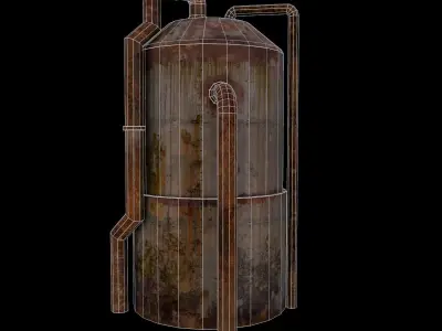 Pipes barrel Low-poly 3D model